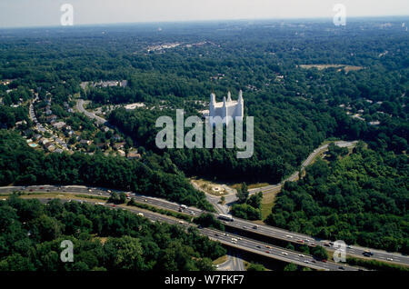 Antenne des Mormon Temple in der Nähe von Bethesda, Maryland Stockfoto