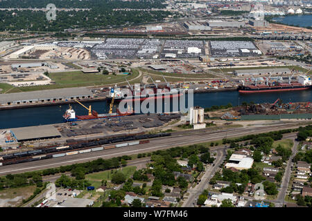 Luftbild 2014 des Houston Ship Channel und Umgebung Energie in Houston, Texas Stockfoto