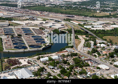 Luftbild 2014 des Houston Ship Channel und Umgebung Energie in Houston, Texas Stockfoto