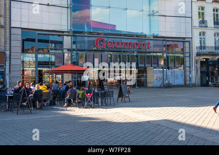 Nantes, Frankreich - Mai 12, 2019: Das Kino Gaumont im Herzen der Stadt Nantes, Frankreich Stockfoto