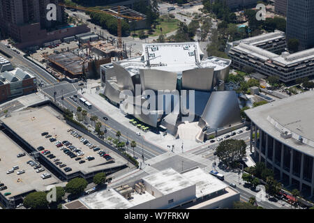 Luftaufnahme von Walt Disney Concert Hall in Los Angeles, Kalifornien Stockfoto