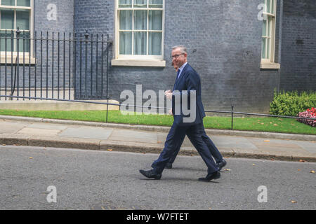 London, Großbritannien. 5. August 2019. Michael Gove, MP, Kanzler des Herzogtums Lancaster in der Downing Street. Credit: Amer ghazzal/Alamy leben Nachrichten Stockfoto