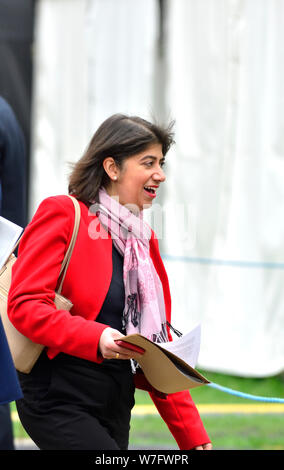 Seema Malhotra MP (Arbeit, Feltham und Heston) am College Green, Westminster, März 2019 Stockfoto