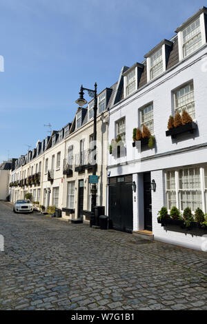 Terrassenförmige Luxusanlage Mews Häuser, Eaton Mews Nord, Belgravia, London, Vereinigtes Königreich Stockfoto