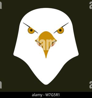 Vector Illustration. American Eagle head Icon im flachen Stil. Isoliert. Stock Vektor