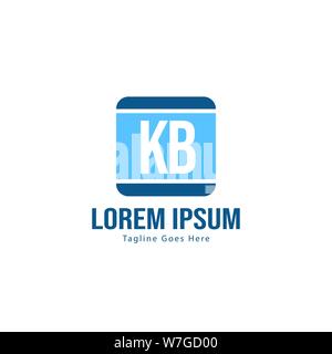 Erste KB logo Vorlage mit modernen Rahmen. Minimalistische KB Brief logo Vector Illustration Design Stock Vektor