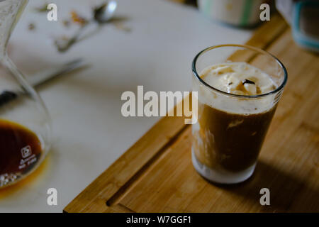 Eiskaffee Vanille Schokolade Stockfoto
