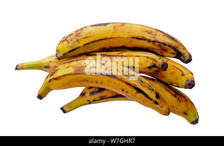 Eine Gruppe von Banane Bananen isoliert auf weißem Stockfoto