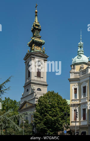 Clock Tower des Heiligen Erzengels Michael Kathedrale, Belgrad, Serbien Stockfoto