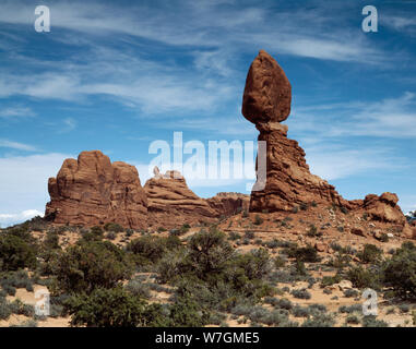 Balanced Rock Formation im Arches National Park, Utah Stockfoto