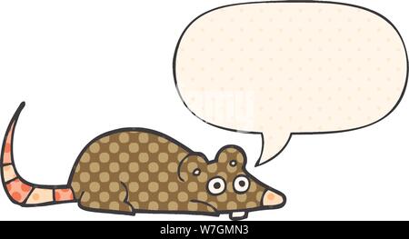Cartoon Maus mit Sprechblasen im Comic Stil Stock Vektor