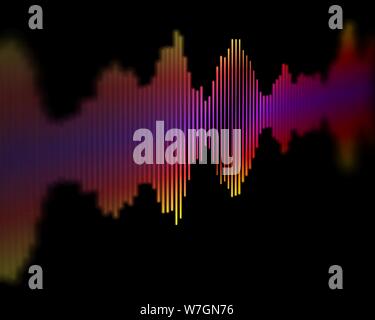Spracherkennungstechnologie oder Tonaufnahmekonzept: Mehrfarbige Schallwellen. Stock Vektor