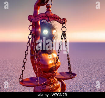 Die Korruption der Justiz System - 3D-Rendering Stockfoto