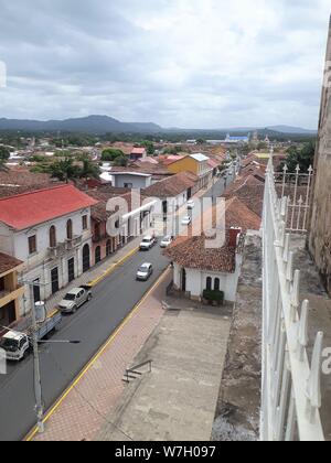 Granada, Nicaragua, Stadtzentrum, von der Iglesia de la Merced Stockfoto