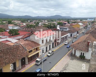 Granada, Nicaragua, Stadtzentrum, von der Iglesia de la Merced Stockfoto