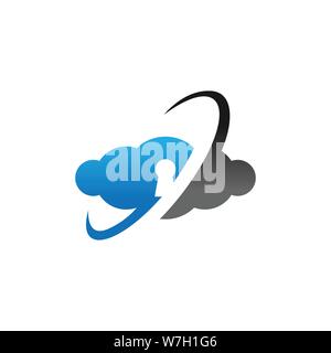 Cloud Computing Security Cloud Data System Management Logo Design template Abbildung Stock Vektor