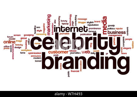 Celebrity branding Wort cloud Stockfoto