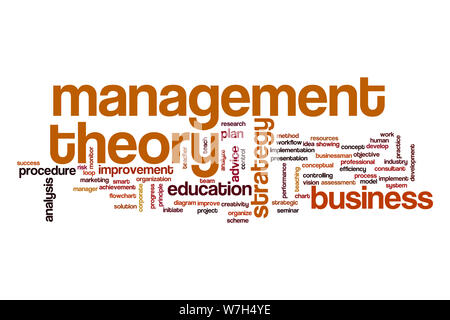 Management Theorie Wort cloud Stockfoto