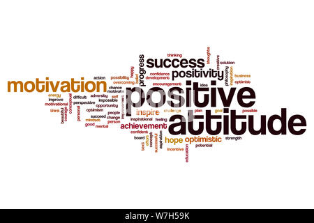 Positive Einstellung Word cloud Konzept Stockfoto