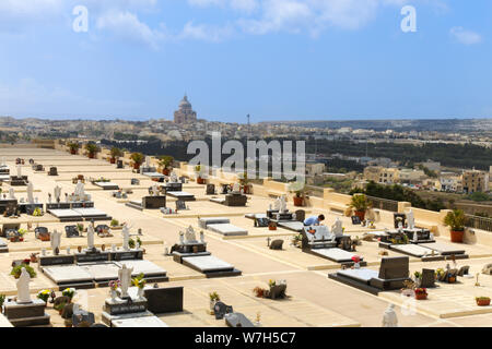 Gräber in Xaghra Friedhof in Xaghra, Gozo und Comino Stockfoto