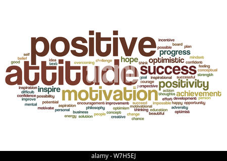 Positive Einstellung Word cloud Konzept Stockfoto