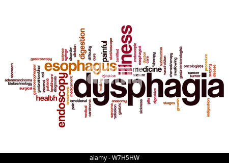 Dysphagie Wort cloud Konzept Stockfoto