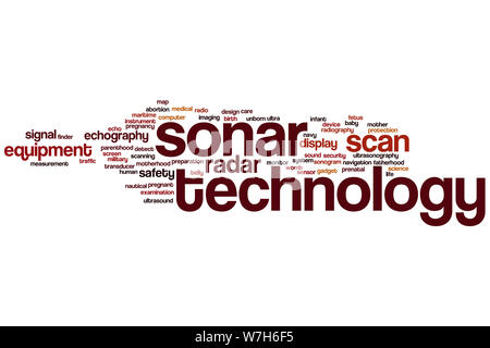 Sonar Technologie Wort cloud Konzept Stockfoto