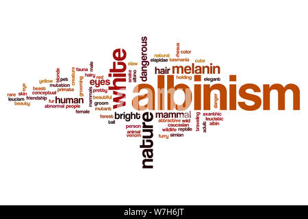 Albinismus Wort cloud Konzept Stockfoto