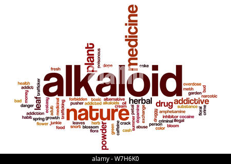 Alkaloid, das Wort cloud Konzept Stockfoto