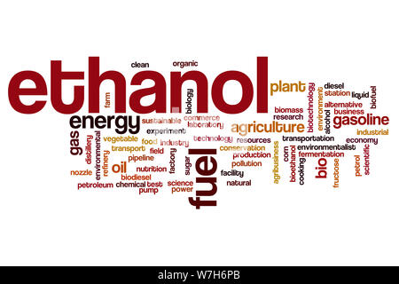 Ethanol Wort cloud Konzept Stockfoto