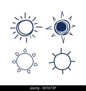 Hand doodle Sonne Symbole Vektor logo erstellten Image Design Stock Vektor