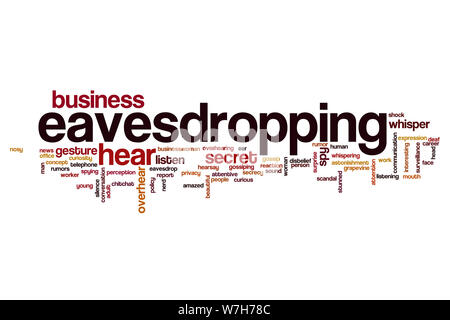 Lauschangriffe Wort cloud Konzept Stockfoto