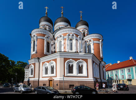 Die russisch-orthodoxe Alexander-Newski-Kathedrale in Tallinn, Estland am 21. Juli 2019 Stockfoto