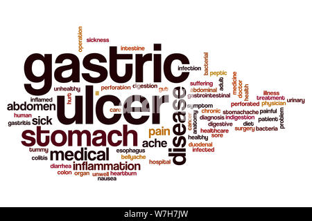 Magengeschwür Wort cloud Konzept Stockfoto