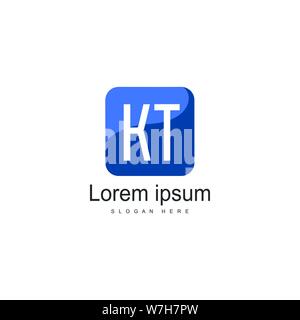 Erste KT logo Vorlage mit modernen Rahmen. Minimalistische KT schreiben logo Vector Illustration Design Stock Vektor