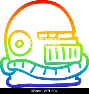 Regenbogen Farbverlauf Zeichnung einer Cartoon futuristischen Helm Stock Vektor