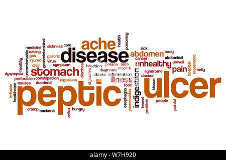 Magengeschwür Wort cloud Konzept Stockfoto