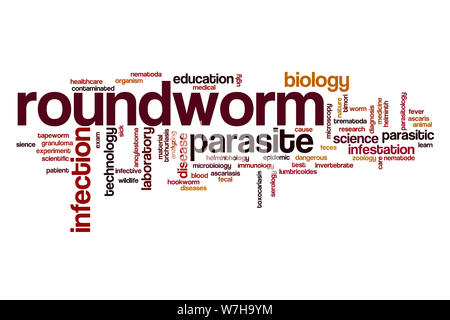 Rundwürmer Wort cloud Konzept Stockfoto