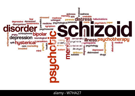 Schizoide Wort cloud Konzept Stockfoto