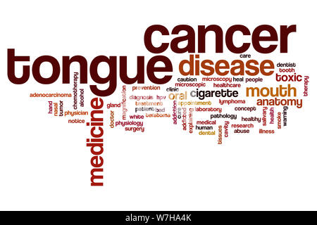 Zungenkrebs Wort cloud Konzept Stockfoto