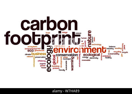 Co2-Fußabdruck word cloud Konzept Stockfoto