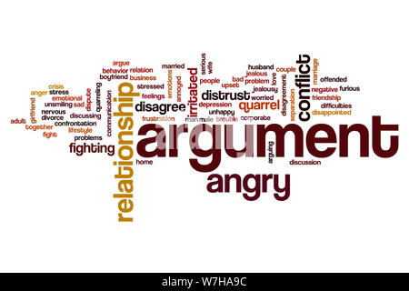 Argument Wort cloud Konzept Stockfoto