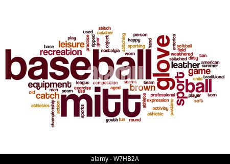 Baseball Handschuh Wort cloud Konzept Stockfoto