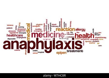 Anaphylaxie Wort cloud Konzept Stockfoto