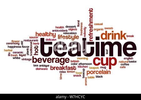 Teatime Wort cloud Konzept Stockfoto