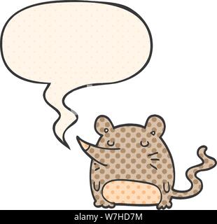 Cartoon Maus mit Sprechblasen im Comic Stil Stock Vektor