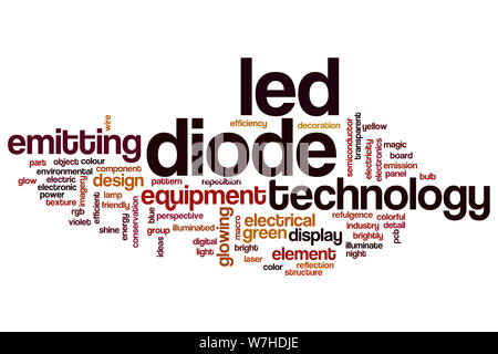 LED-Diode Wort cloud Konzept Stockfoto