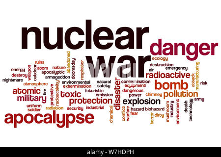 Wort Wolke Konzept der nuklearen Krieg Stockfoto