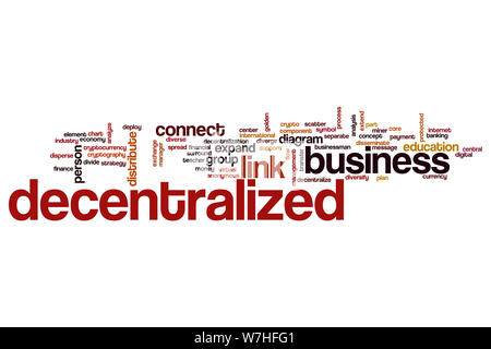 Dezentrale Wort cloud Konzept Stockfoto