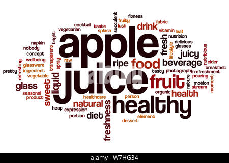 Apfelsaft Wort cloud Konzept Stockfoto